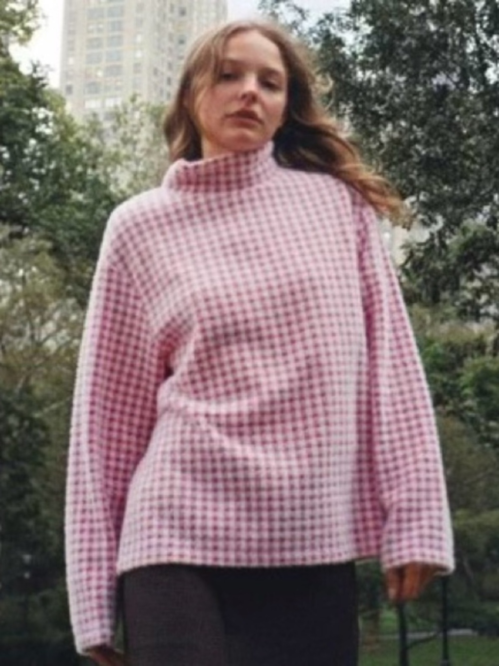 Zara Pink Gingham Sweater